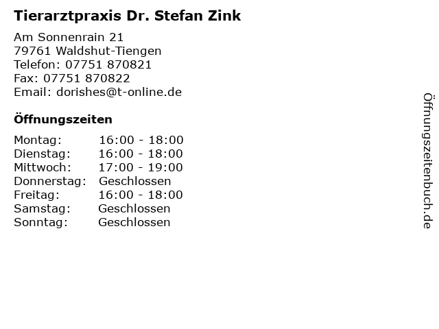 Dr.med.vet. Stefan Zink prakt. Tierarzt