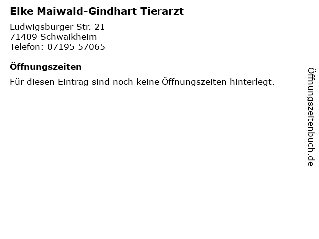 Dr.med.vet. Elke Maiwald-Gindhart Tierärztin