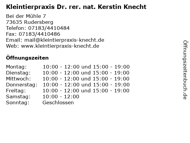 Kleintierpraxis Dr. rer. nat. Kerstin Knecht