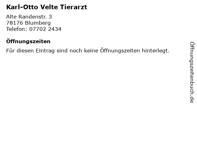 Karl-Otto Velte Tierarzt