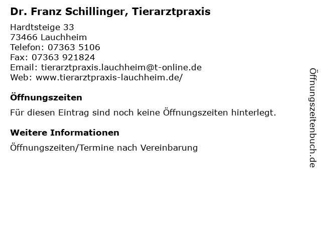 Tierarztpraxis Dr. Franz Schillinger