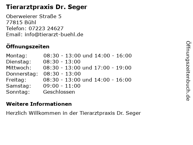 Tierarztpraxis Dr. Seger