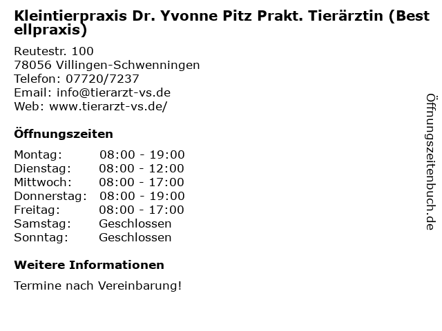 Kleintierpraxis Dr. Yvonne Pitz