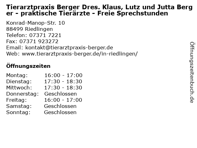 Dr. med. vet. Jutta Berger Riedlingen