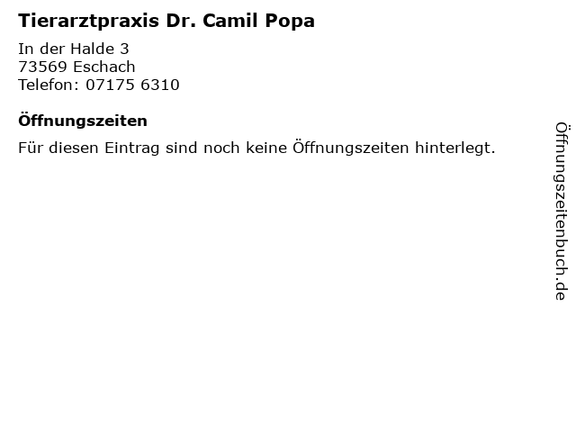 Dr.med.vet. Camil Popa Tierarzt