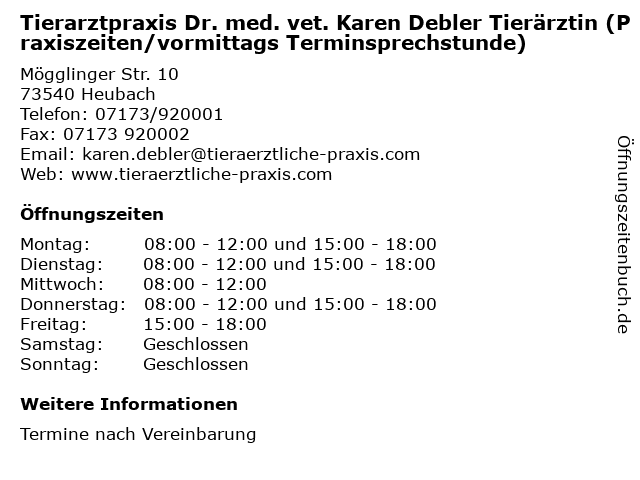 Dr.med.vet. Karen Debler Tierärztin
