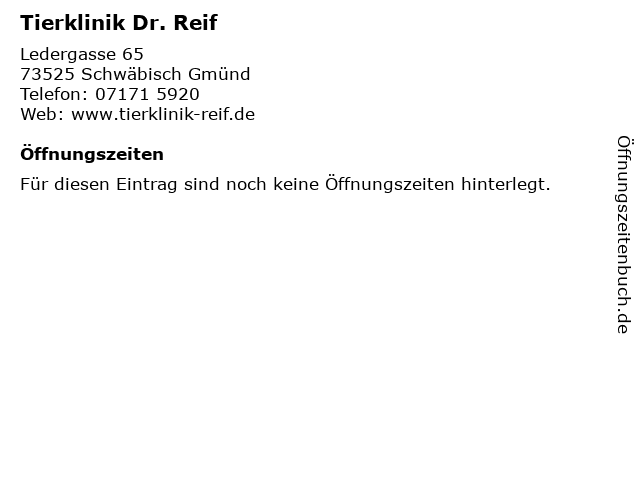 Tierklinik Dr. Reif