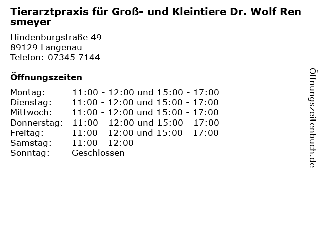 Tierarztpraxis für Groß- und Kleintiere Dr. Wolf Rensmeyer