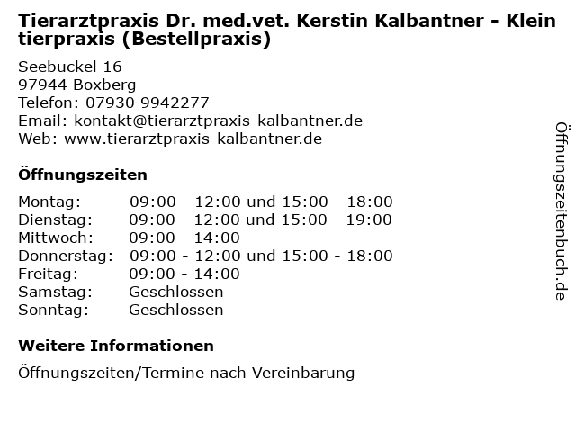 Tierarztpraxis Dr. med. vet. Kerstin Kalbantner