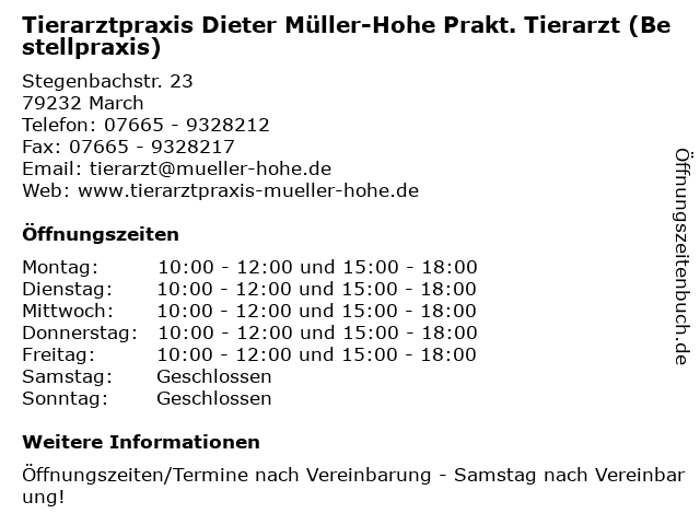 Tierarztpraxis Dieter Müller-Hohe