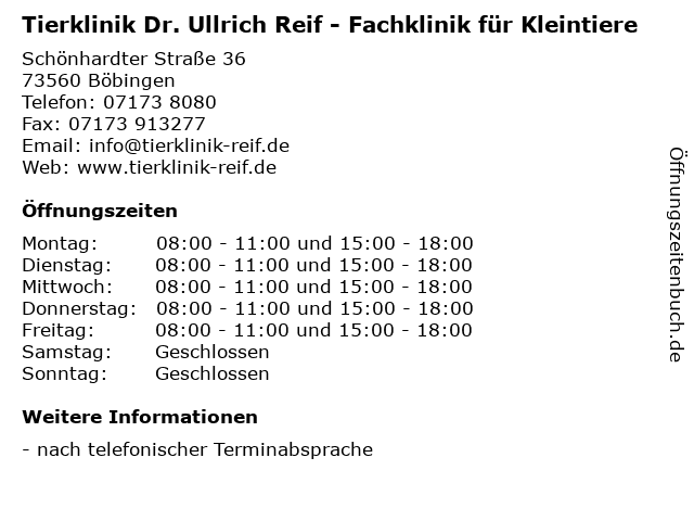 Tierklinik Dr. Reif