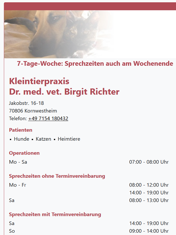 Kleintierpraxis Dr. med. vet. Birgit Richter
