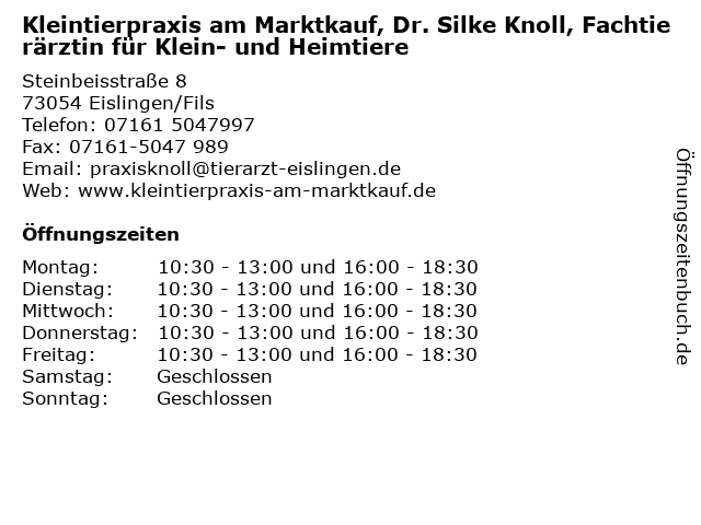 Dr.med.vet. Silke Knoll Tierärztin