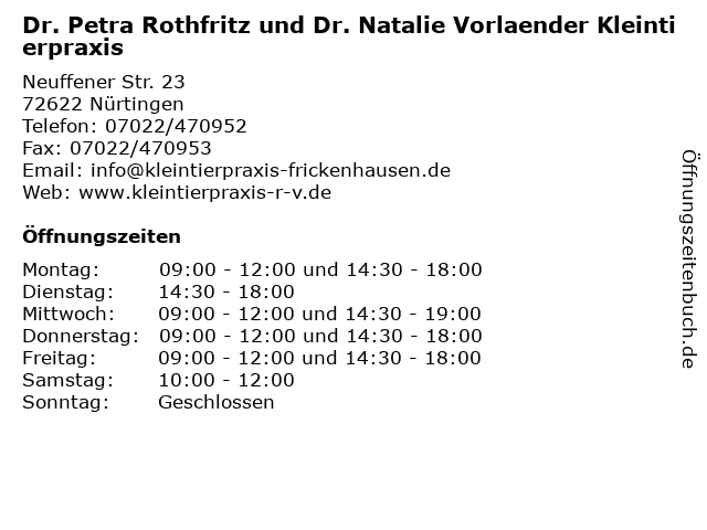 Dr.med.vet. Natalie Vorlaender Tierärztin