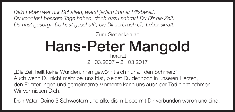 Hans-Peter Mangold Tierarzt