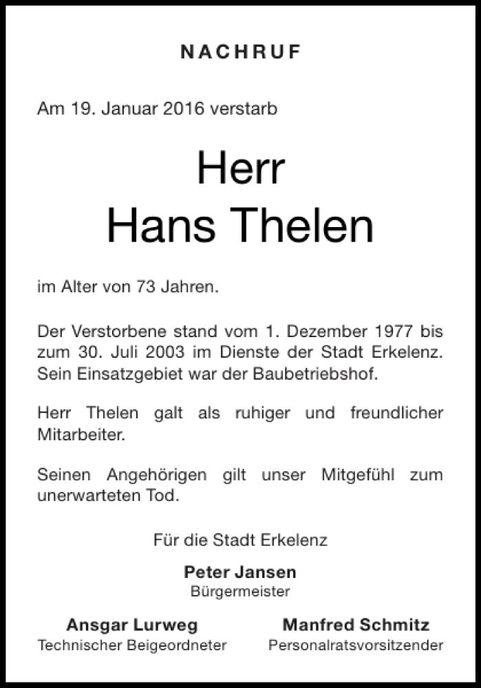 Dr. Hans Thelen