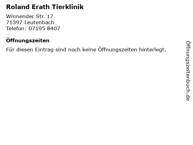 Dr.med.vet. Roland Erath Tierklinik