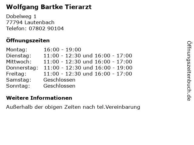 Dr.med.vet. Wolfgang Bartke Tierarzt