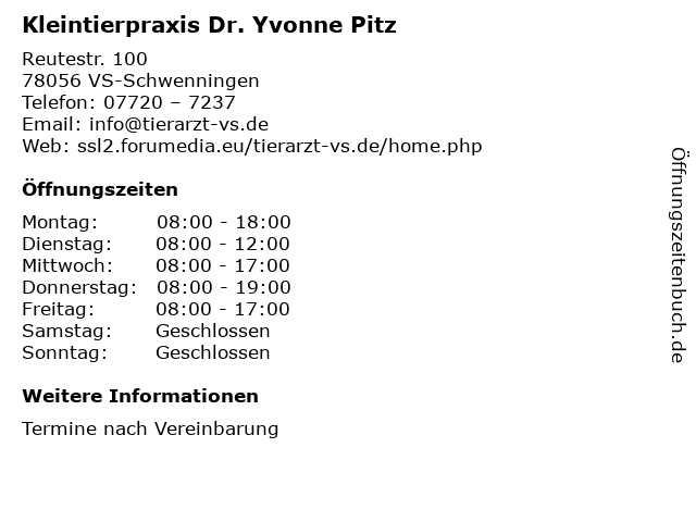 Kleintierpraxis Dr. Yvonne Pitz