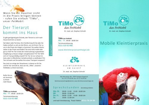 Mobile Kleintierpraxis Wiehre, Tierarzt Stefan Müller