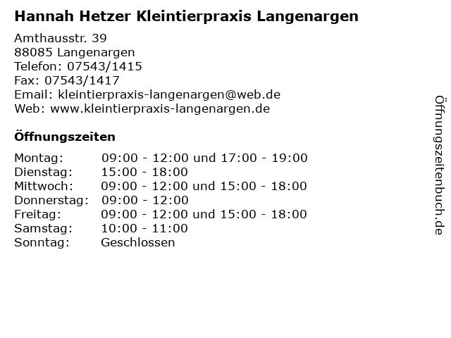Kleintierpraxis Langenargen Tierärztin Hannah Hetzer