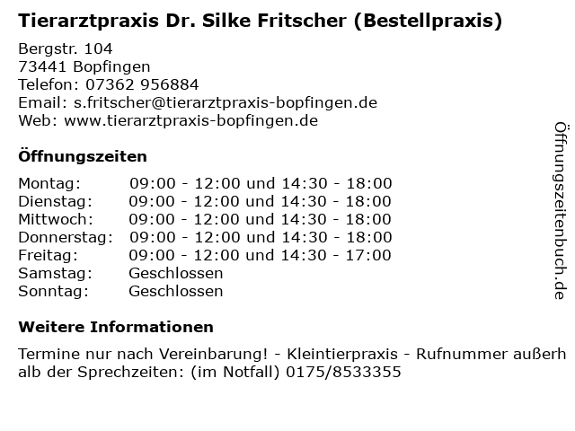 Tierarztpraxis Dr. Silke Fritscher