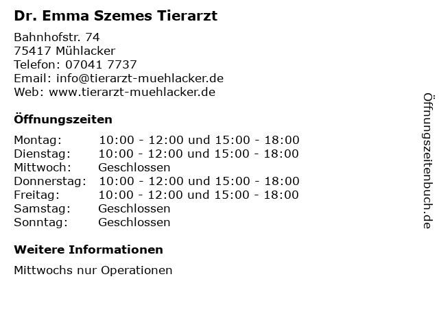 Tierarztpraxis Dr. Emma Szemes Tierärztin