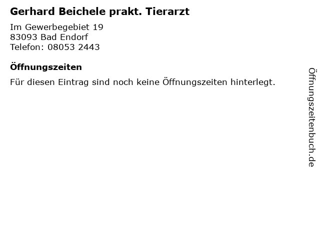 Dr.med.vet. Gerhard Beichele Tierarzt