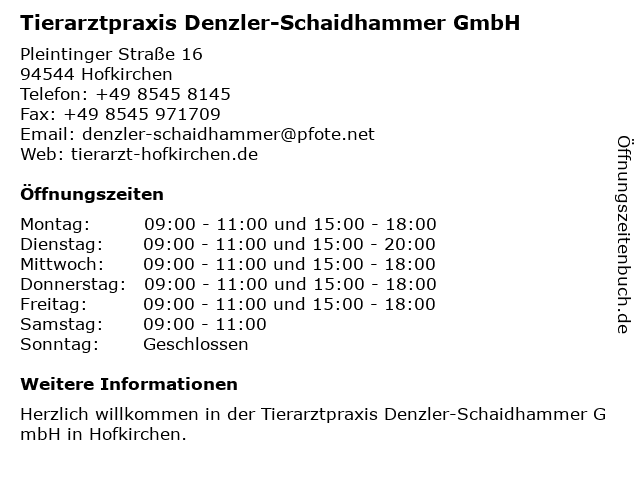 Tierarztpraxis Denzler-Schaidhammer GmbH