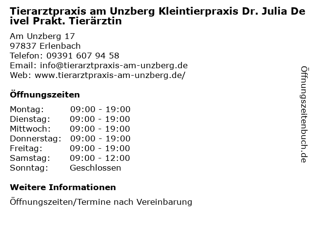 Tierarztpraxis Am Unzberg Dr. Julia Deivel