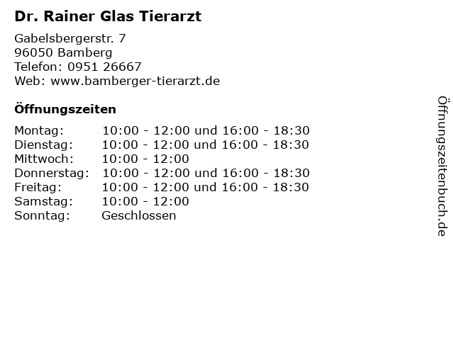 Dr. Rainer Glas Tierarzt