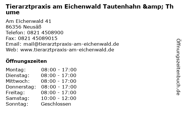Tierarztpraxis am Eichenwald Tautenhahn & Thume