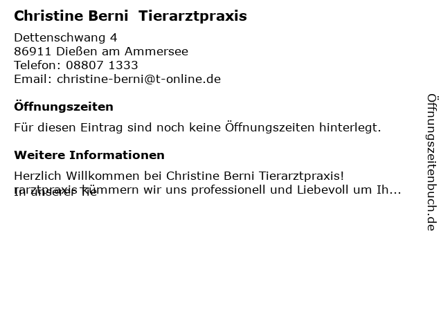 Christine Berni Tierarztpraxis