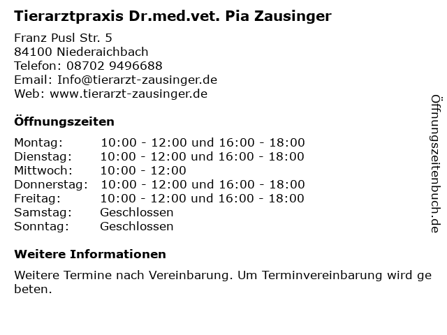 Tierarztpraxis Dr.med.vet. Pia Zausinger