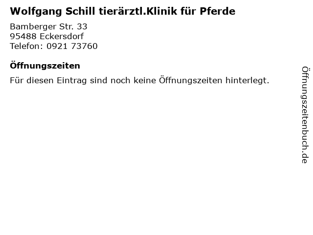 Dr.med.vet. Wolfgang Schill Tierärztliche Klinik