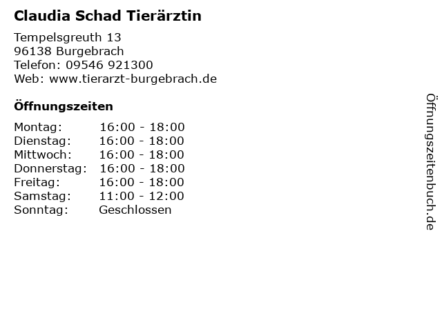 Dr.med.vet. Claudia Schad Tierärztin