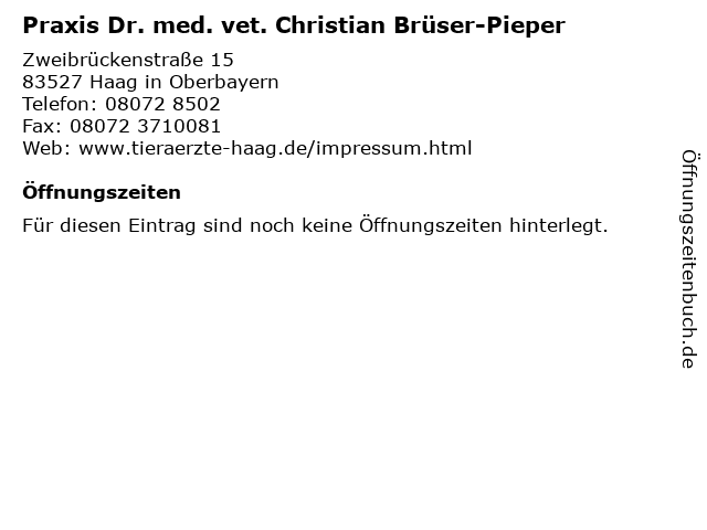 Dr. med. vet. Christian Brüser-Pieper * Tierärzte Altdorf