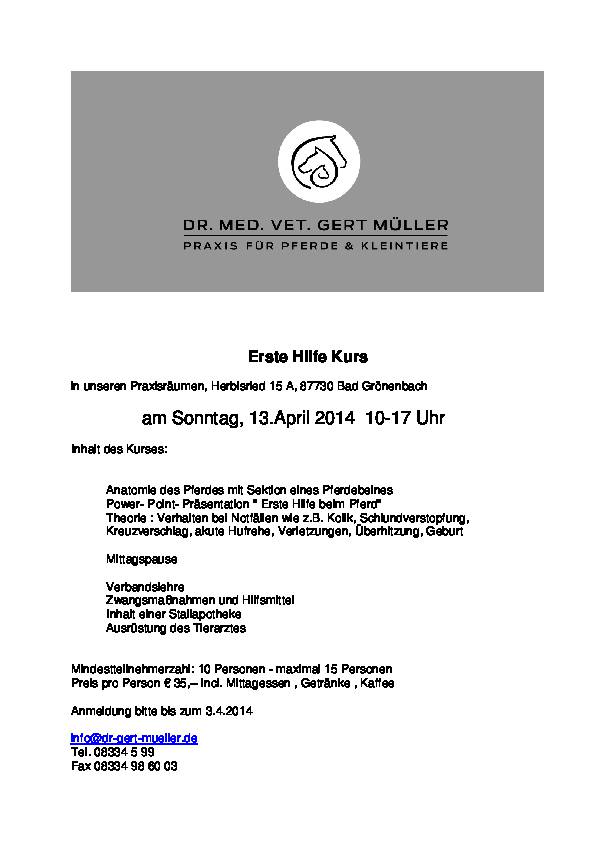 Dr.med.vet. Gert Müller Tierarzt