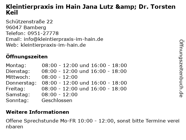 Kleintierpraxis im Hain