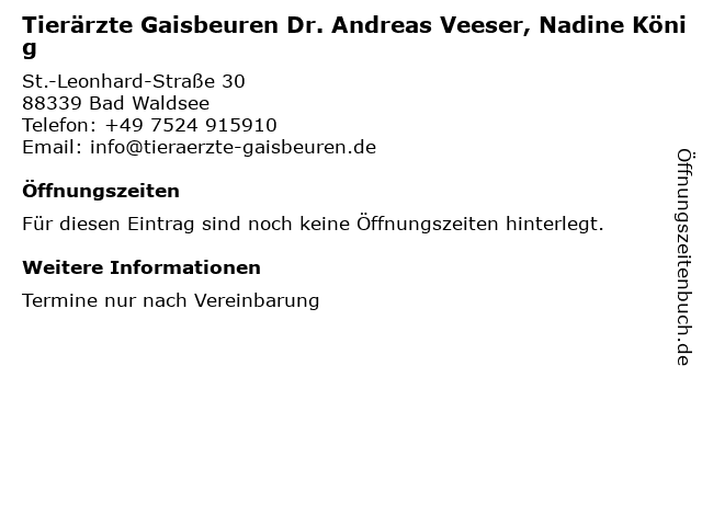 Tierärzte Gaisbeuren Dr. Andreas Veeser, Nadine König