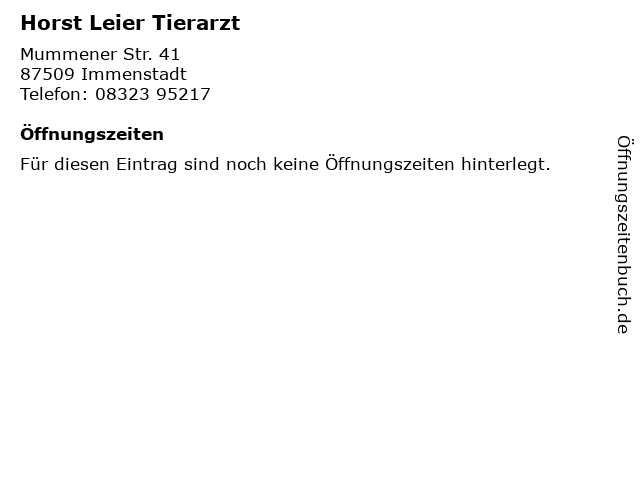 Dr.med.vet. Horst Leier Tierarzt