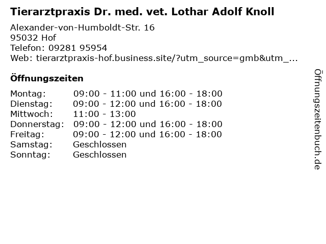 Tierarztpraxis Dr. med. vet. Lothar Adolf Knoll
