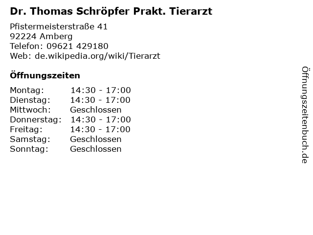 Thomas Schröpfer Prakt. Tierarzt